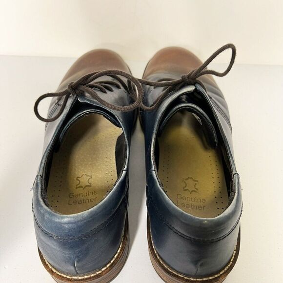 NAOT Chief Two Tone Fade Blue Brown Lace Up Dress Shoe